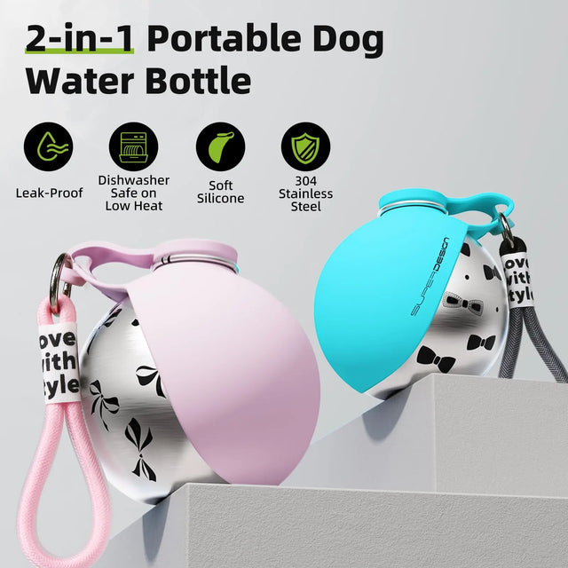 2-in-1 Travel Water Bottle for Small Dogs