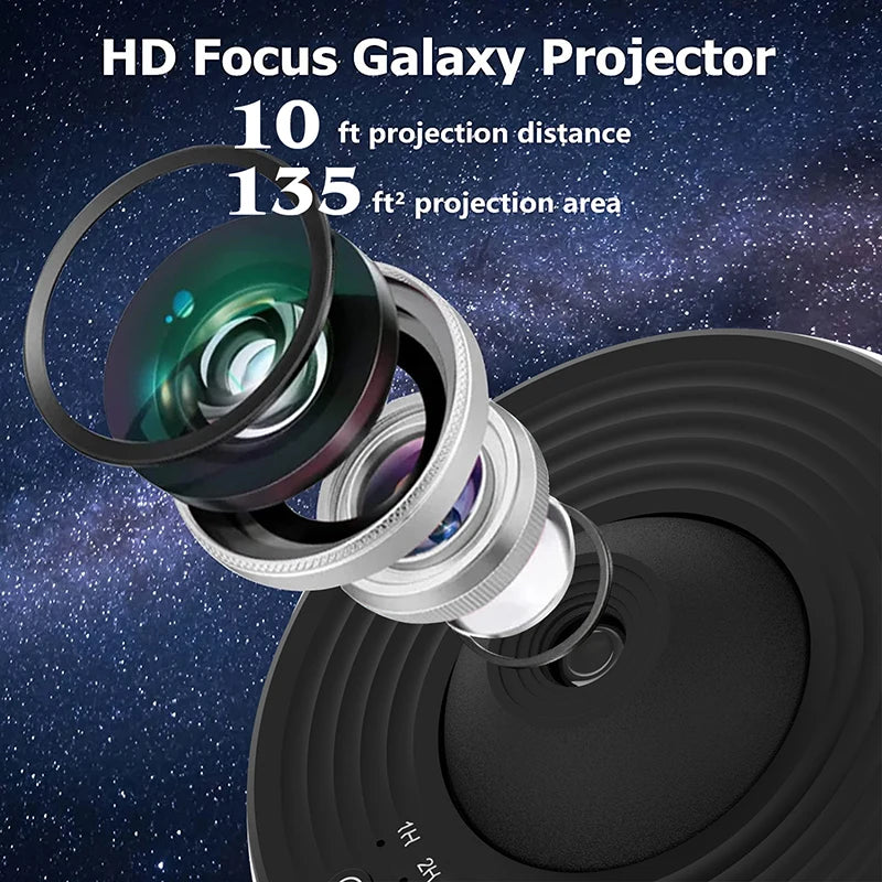 12-in-1 Galaxy Projector, 360° Rotating Night Light