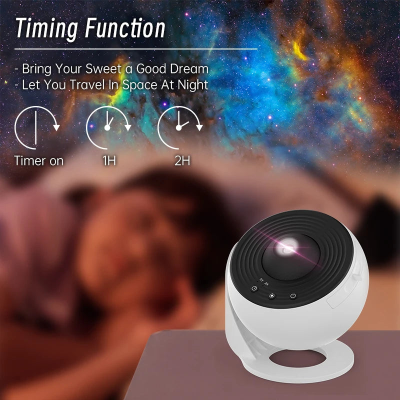 12-in-1 Galaxy Projector, 360° Rotating Night Light