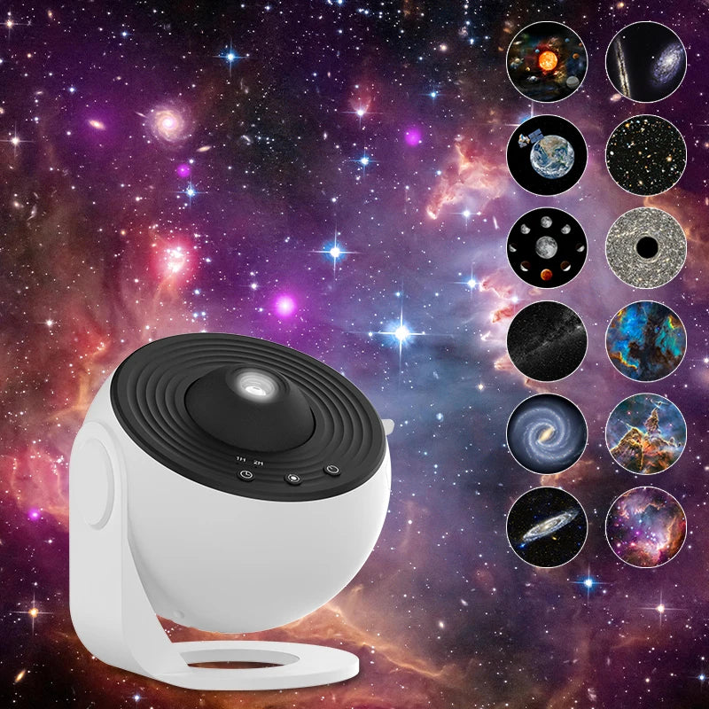 12-in-1 Galaxy Projector, 360° Rotating Night Light