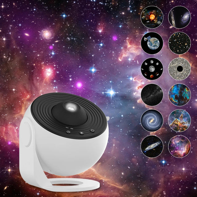 12-in-1 Galaxy Projector, 360° Rotating Night Light