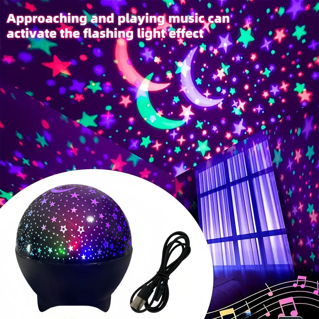 RGB Galaxy Projector Night Light, Starry Moon Ambient Lamp
