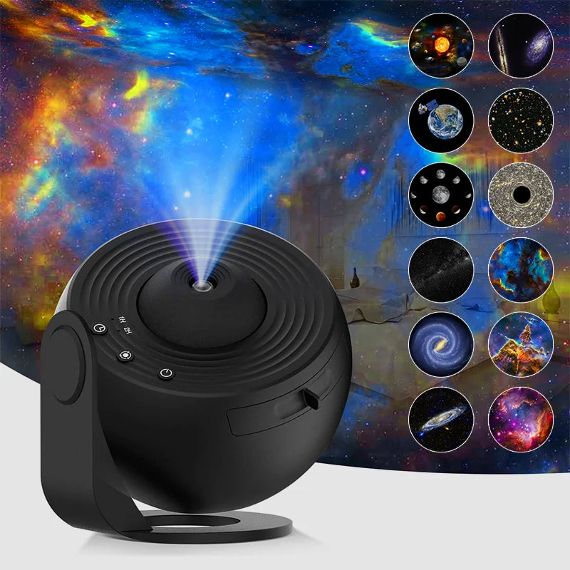 12-in-1 Galaxy Projector, 360° Rotating Night Light
