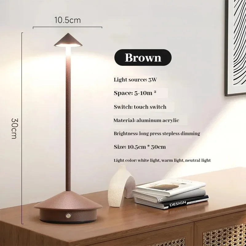 Cordless LED Table Lamp, Rechargeable Touch Dimmer