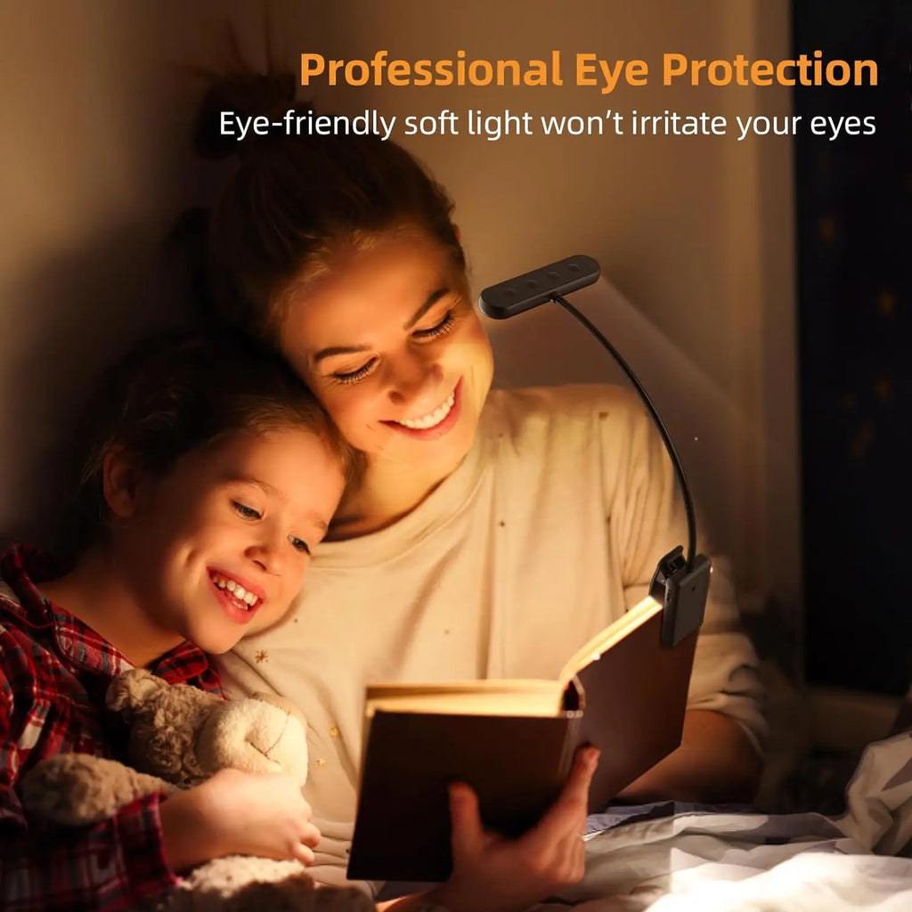 Clip-On Book Light, USB Rechargeable, 14 LED