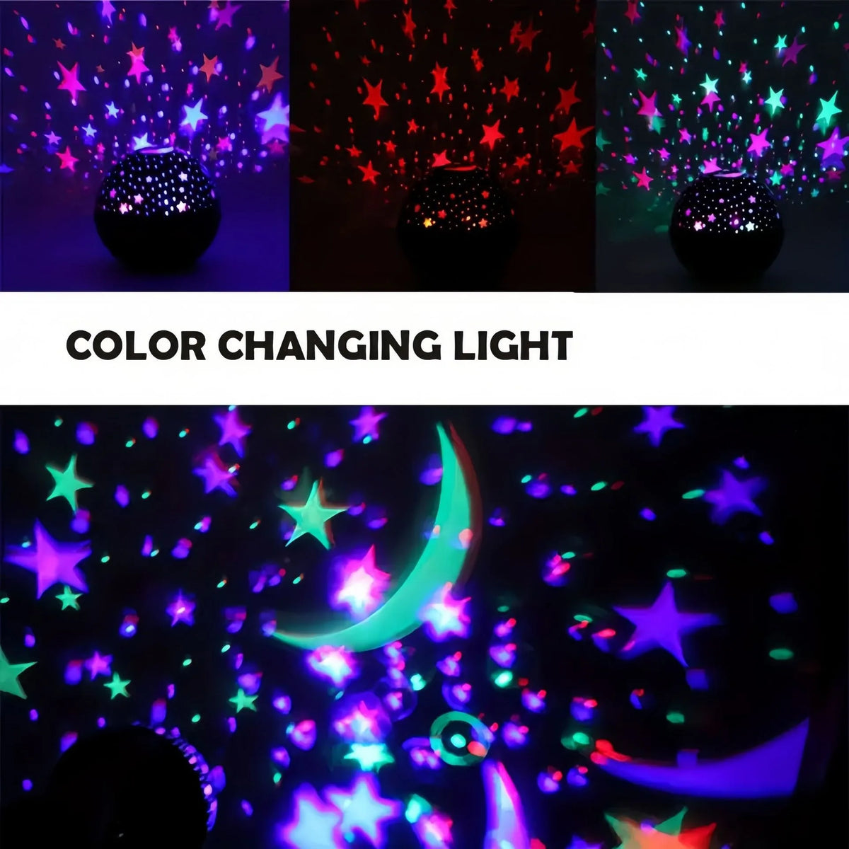 RGB Galaxy Projector Night Light, Starry Moon Ambient Lamp
