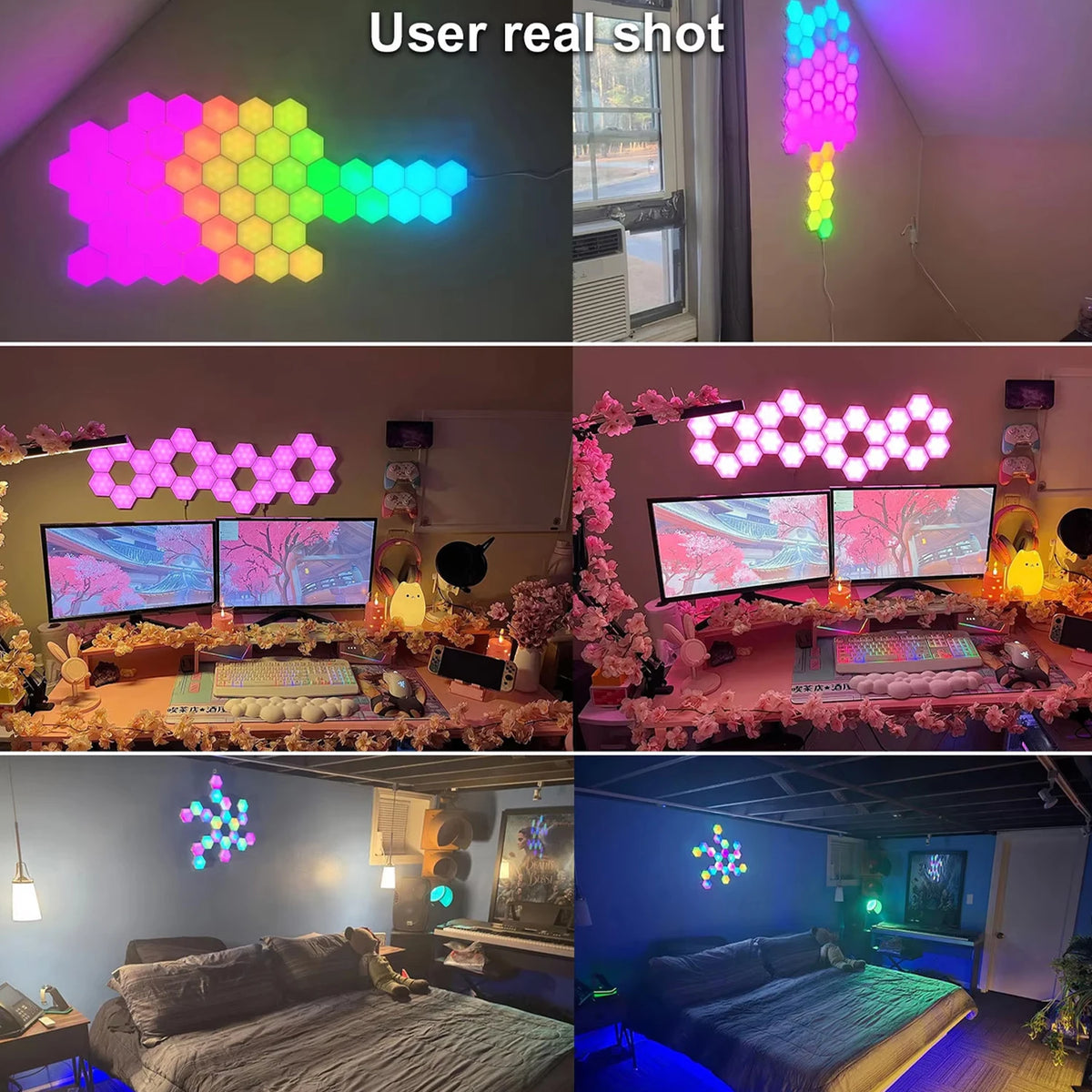 Smart Hexagon LED Wall Panels, App and Music Sync