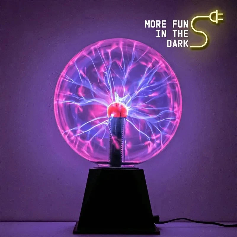 Plasma Ball Lamp, Touch-Reactive Lightning Orb