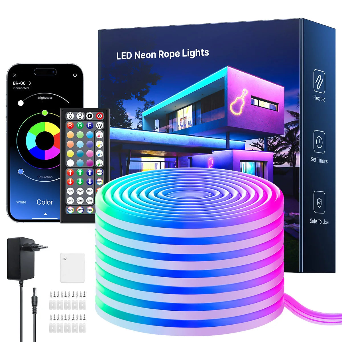 RGB Neon Rope Light Strip, App and Music Sync
