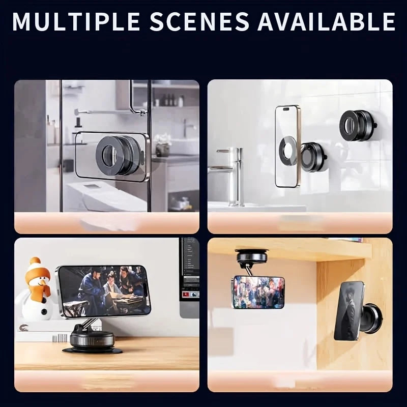 360° Magnetic Car Phone Holder, Vacuum Suction Mount
