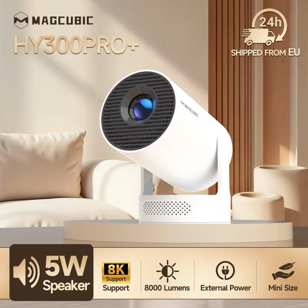 Portable Smart Projector, Android 14 with Wi-Fi 6