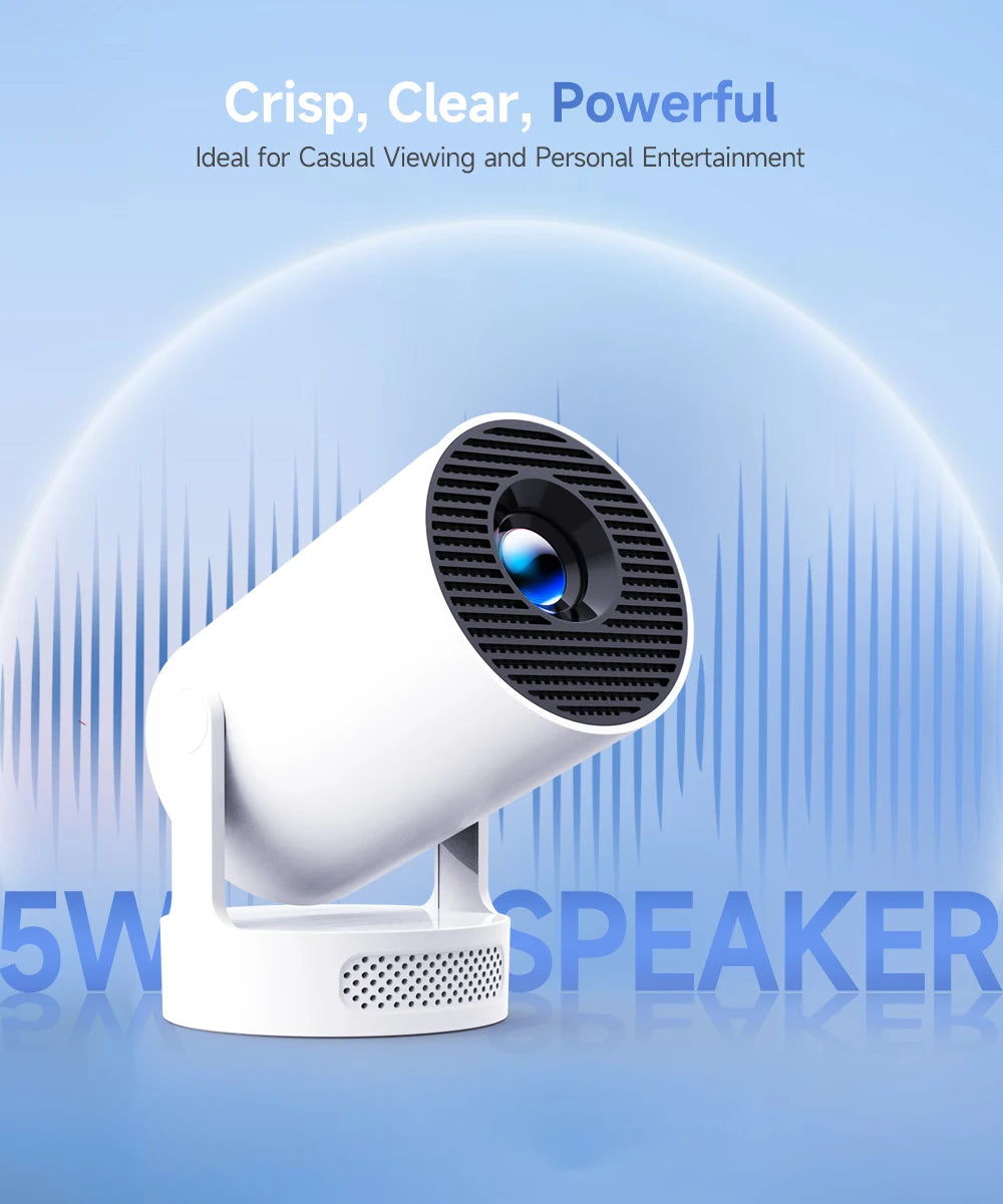 Portable Smart Projector, Android 14 with Wi-Fi 6