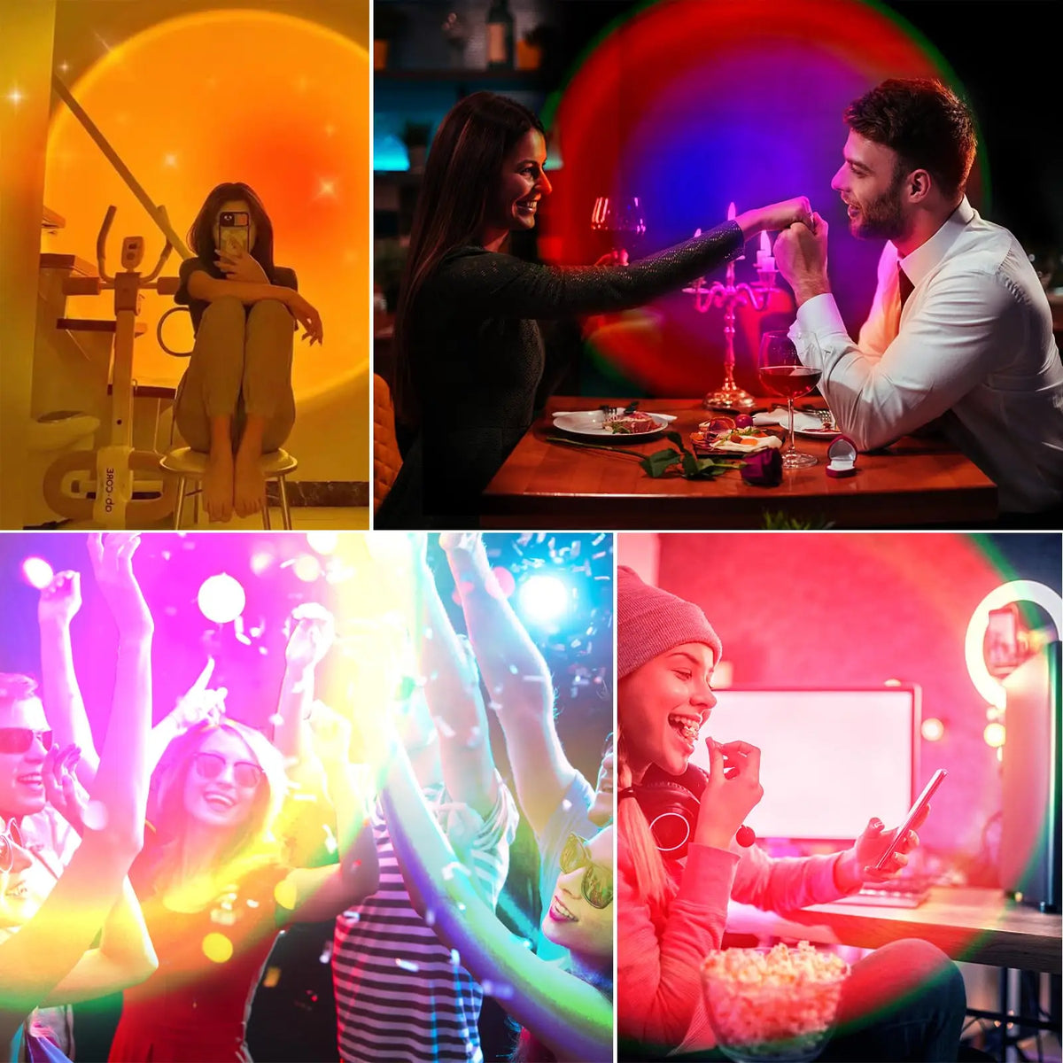 Sunset Projection Lamp, 16-Colour RGB Ambient Light