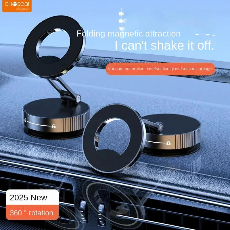 360° Magnetic Car Phone Holder, Vacuum Suction Mount
