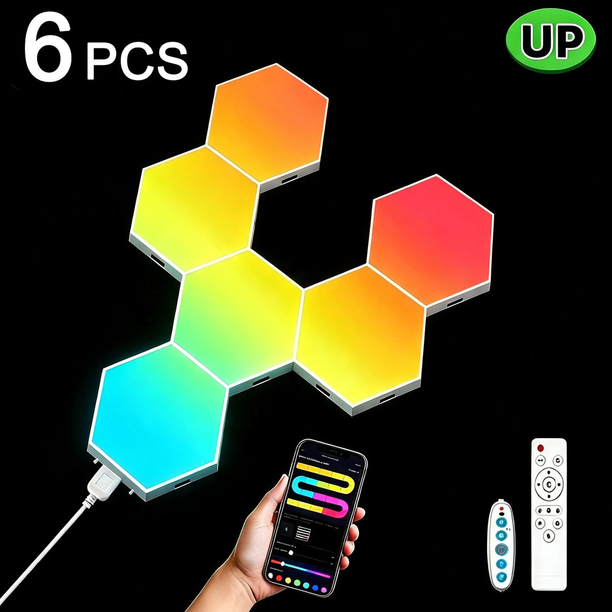 Smart Hexagon LED Wall Panels, App and Music Sync