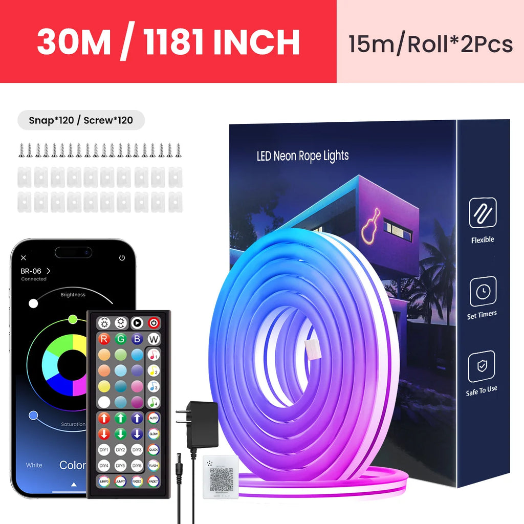 RGB Neon Rope Light Strip, App and Music Sync