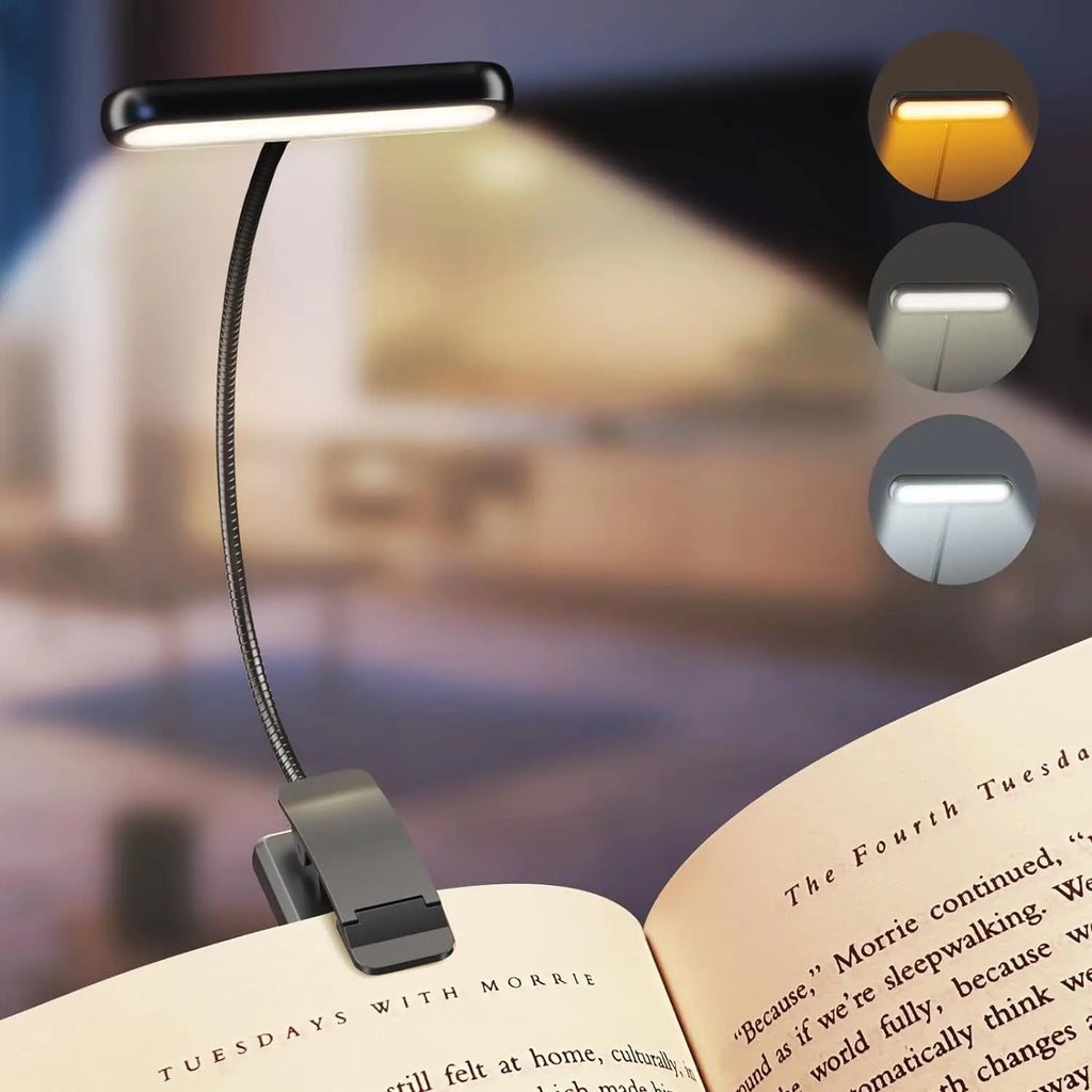 Clip-On Book Light, USB Rechargeable, 14 LED