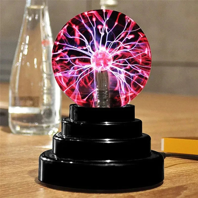 Plasma Ball Lamp, Touch-Reactive Lightning Orb