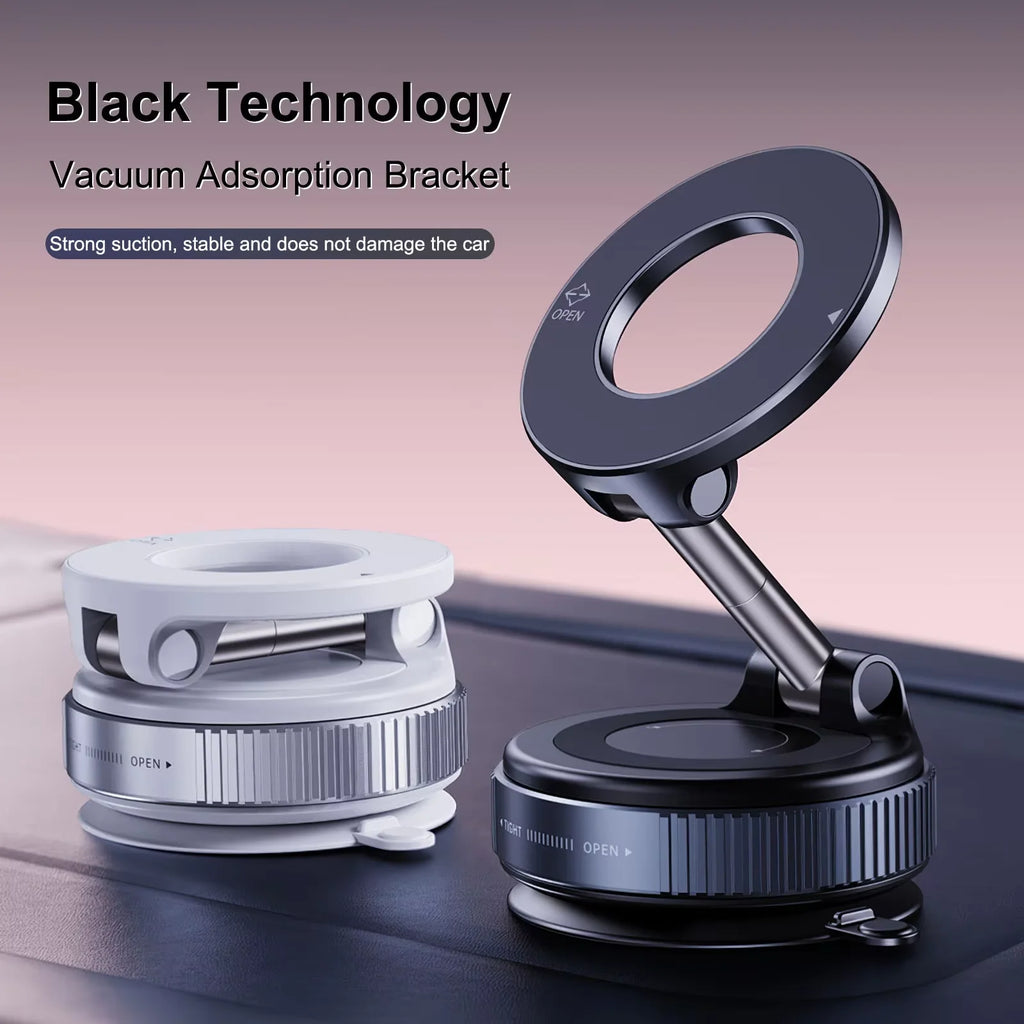 360° Magnetic Car Phone Holder, Vacuum Suction Mount