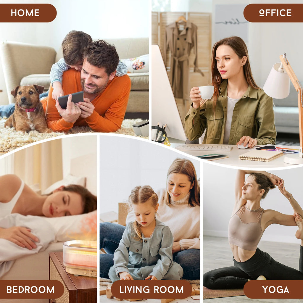 Flame Aroma Diffuser, LED Mist Humidifier