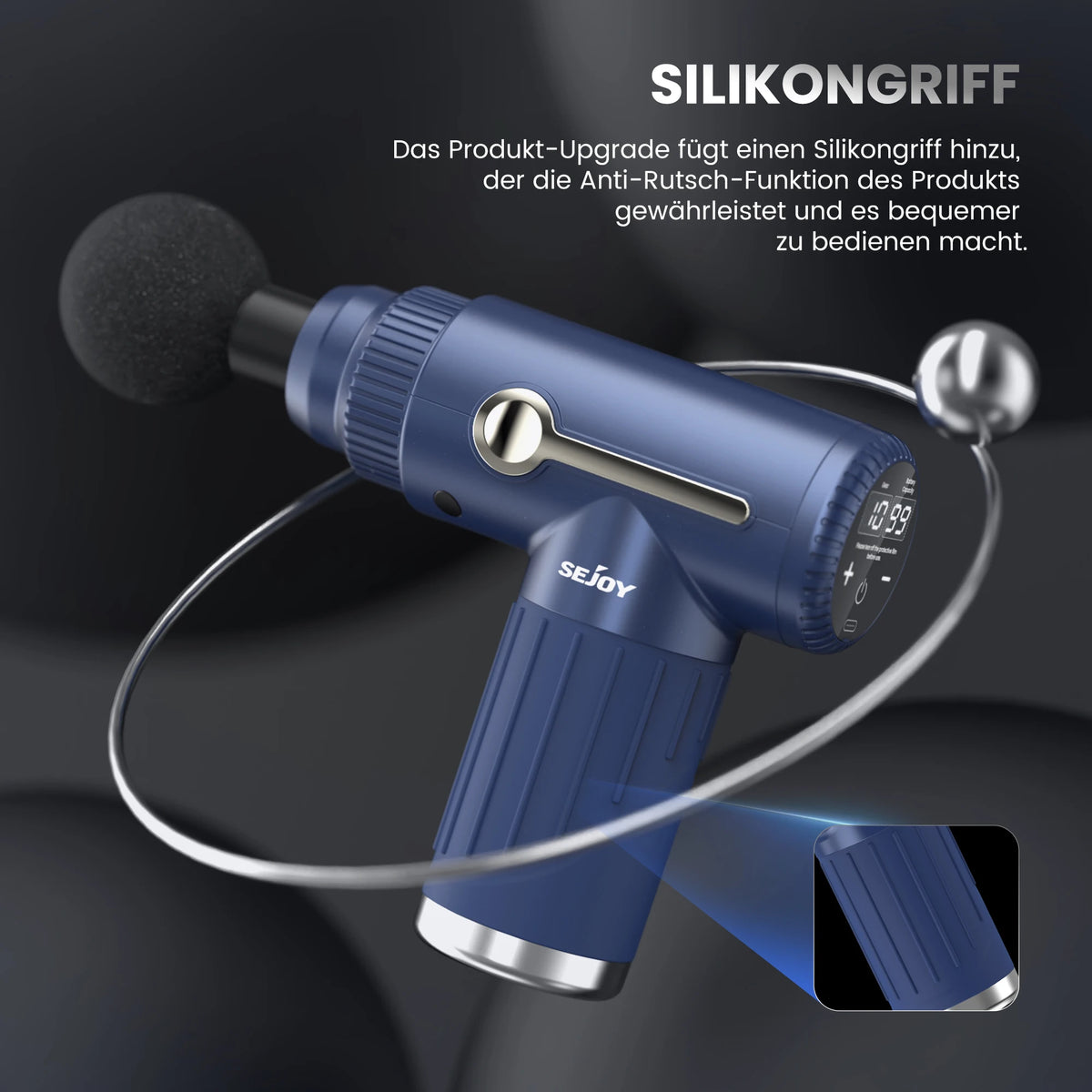 Percussion Massage Gun, 10 Speeds and 6 Heads